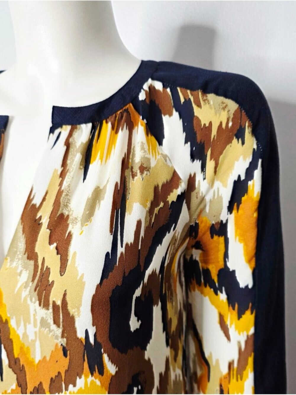 Tory Burch Silk Long Sleeve Ikat Tunic Dress - Picture 3 of 10